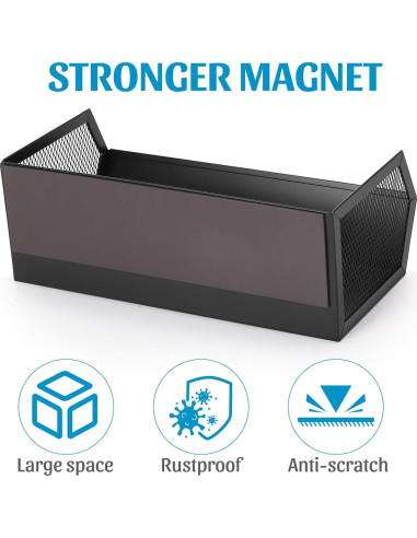 Estante Magnético para Especias VAlinks - Negro, 27.94x12.7cm