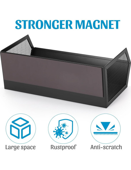 Estante Magnético para Especias VAlinks - Negro, 27.94x12.7cm