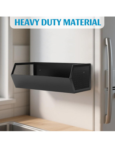 Estante Magnético para Especias VAlinks - Negro, 27.94x12.7cm