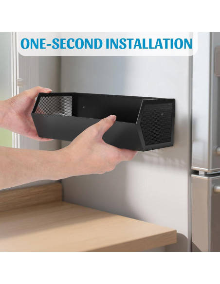 Estante Magnético para Especias VAlinks - Negro, 27.94x12.7cm