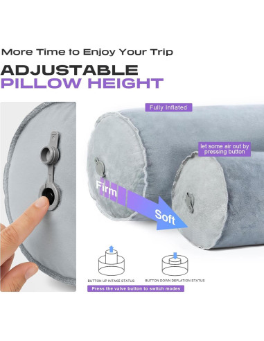Almohada Inflable ETROL para Cuerpo Completo 89 cm Gris