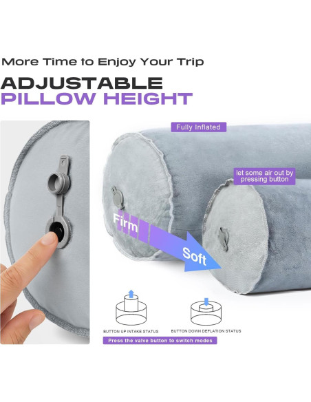 Almohada Inflable ETROL para Cuerpo Completo 89 cm Gris