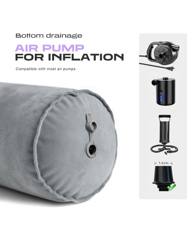 Almohada Inflable ETROL para Cuerpo Completo 89 cm Gris