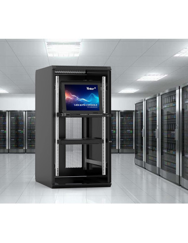 Conmutador KVM VGA 16 Puertos Yinker con Monitor LCD 17''