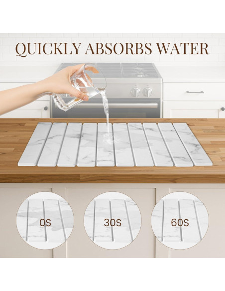 Alfombrilla de Secado de Piedra Diatomácea ANYEEK 60x39 cm Plegable