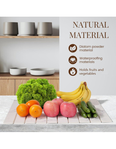 Alfombrilla de Secado de Piedra Diatomácea ANYEEK 60x39 cm Plegable