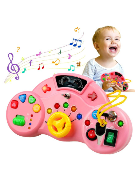 Tablero Ocupado Musical Majobee Rosa para Niños 1-4 Años