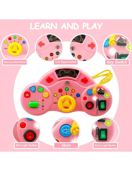 Tablero Ocupado Musical Majobee Rosa para Niños 1-4 Años