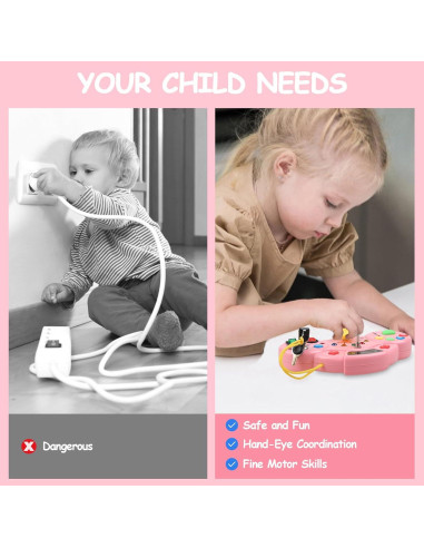 Tablero Ocupado Musical Majobee Rosa para Niños 1-4 Años