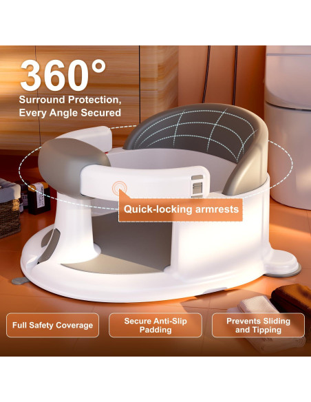 Asiento de Baño Antideslizante ONTHEWEI Azul 6-24 Meses