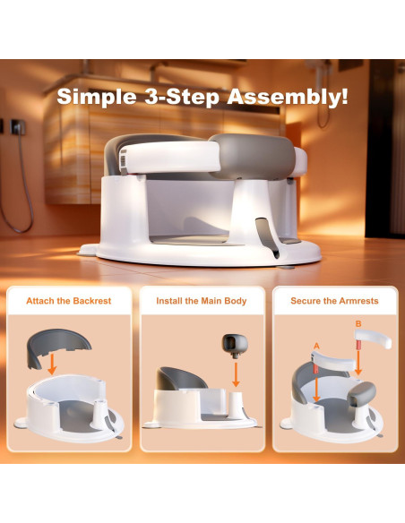 Asiento de Baño Antideslizante ONTHEWEI Azul 6-24 Meses