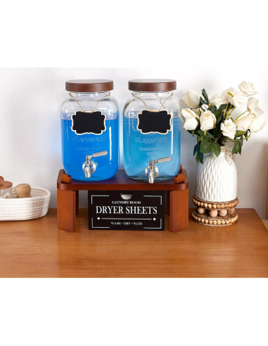 2 Dispensadores de Bebidas de Vidrio FavorFlavor 7.57L con Soporte