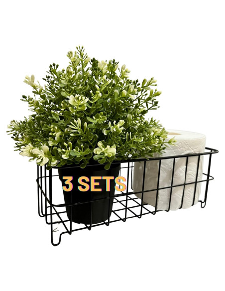 Cesta de Almacenamiento de Alambre WAIMIU 3 Piezas Negro