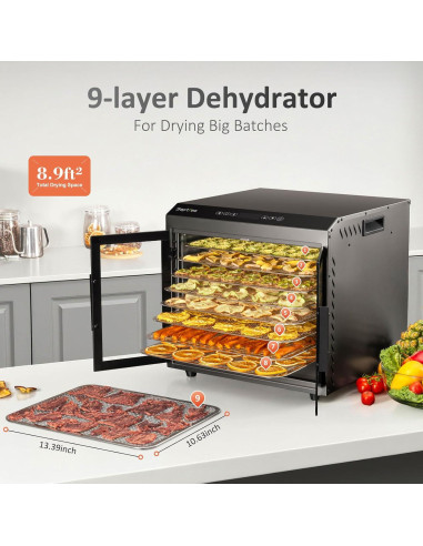 Deshidratador de Alimentos Septree DBC-09B, 9 Bandejas 1000W