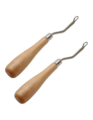 Kit de Herramientas de Tejer LifCratms - 2 Piezas Gancho de Madera 16 cm
