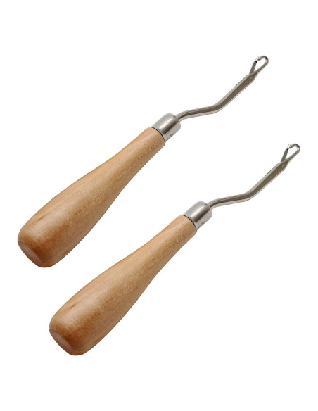 Kit de Herramientas de Tejer LifCratms - 2 Piezas Gancho de Madera 16 cm