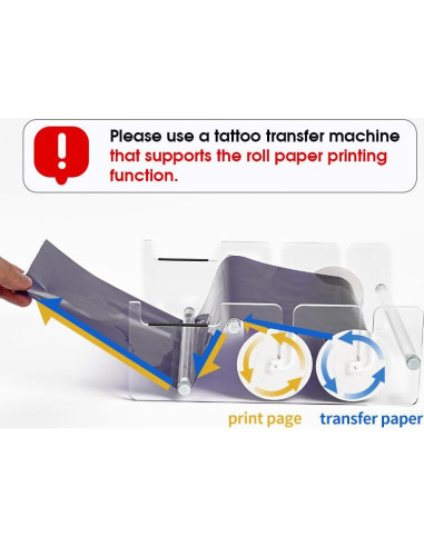 Papel de Transferencia de Tatuaje JZsmpmu 30m Rollo con Soporte