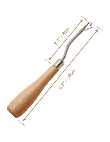 Kit de Herramientas de Tejer LifCratms - 2 Piezas Gancho de Madera 16 cm
