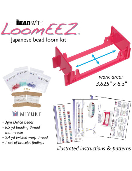 Kit de Telar de Cuentas LoomEEZ The Beadsmith - Ajustable, 3 Longitudes