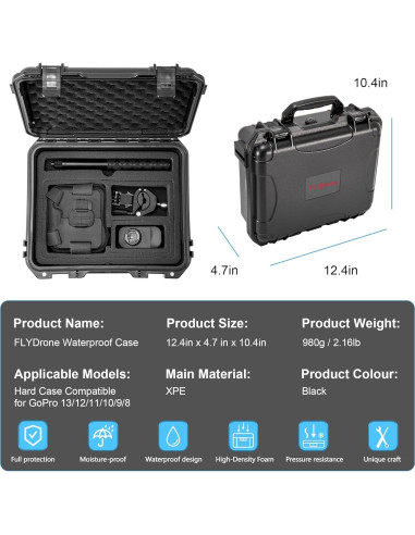 Funda Impermeable Dura para GoPro Hero 13/12/11/10/9/8