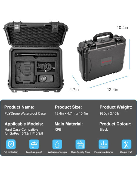 Funda Impermeable Dura para GoPro Hero 13/12/11/10/9/8