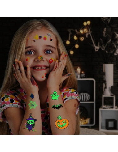 Tatuajes Temporales Halloween JCFIRE - Brillan en la Oscuridad