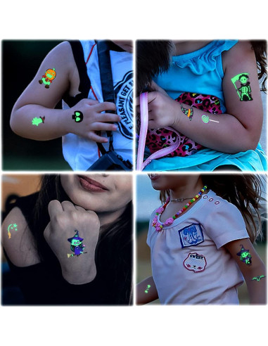 Tatuajes Temporales Halloween JCFIRE - Brillan en la Oscuridad