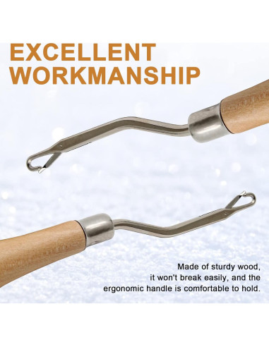 Kit de Herramientas de Tejer LifCratms - 2 Piezas Gancho de Madera 16 cm