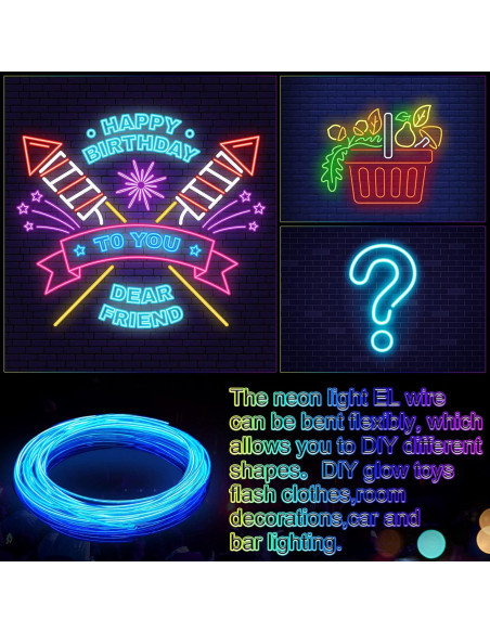 Luces LED Neon Portátiles Konohan 6 Piezas 5m Batería