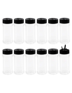 Juego de 12 tarros de especias Cheeren 100ml plástico negro