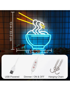 Cartel de Neón Fideos OkiyiD para Decoración de Pared 2