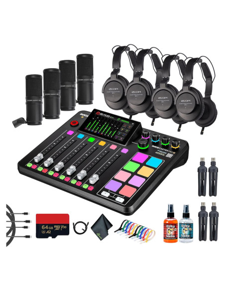 RODE RODECaster Pro II + 4 Auriculares + 4 Micrófonos + 64GB SD