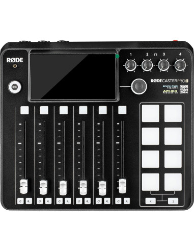 RODE RODECaster Pro II + 4 Auriculares + 4 Micrófonos + 64GB SD