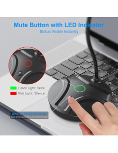 Micrófono USB de escritorio CMOCIIY con cuello de ganso 1.8m 2