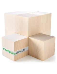 Cubos de Madera Natural Craftparts Direct 3.81 cm - Paquete de 10