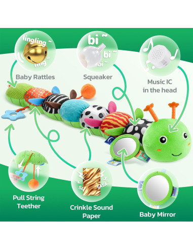 Juguete Sensorial Gato Musical HEMRLY Verde 0-6 Meses