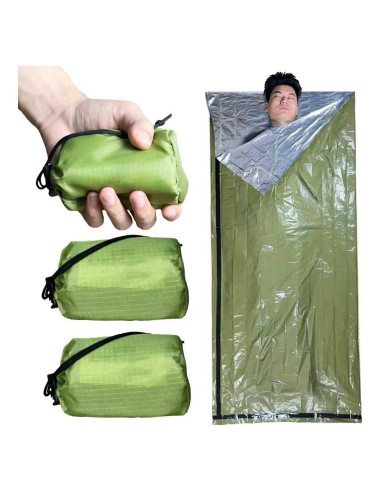 Bolsa de Dormir de Emergencia GJD 3 Piezas Mylar Térmico