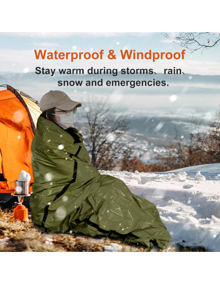 Bolsa de Dormir de Emergencia GJD 3 Piezas Mylar Térmico Bolsa de Dormir de Emergencia GJD 3 Piezas Mylar Térmico