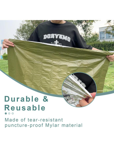 Bolsa de Dormir de Emergencia GJD 3 Piezas Mylar Térmico Bolsa de Dormir de Emergencia GJD 3 Piezas Mylar Térmico
