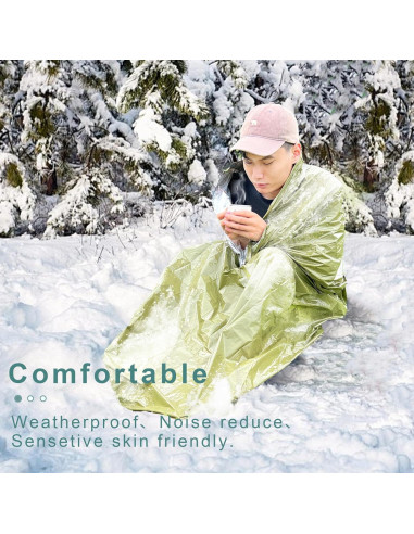 Bolsa de Dormir de Emergencia GJD 3 Piezas Mylar Térmico