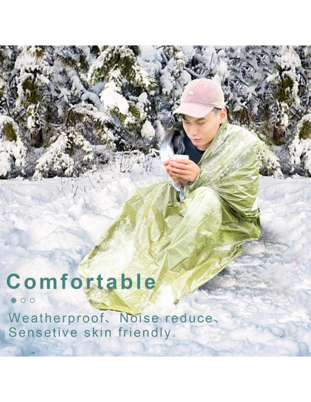 Bolsa de Dormir de Emergencia GJD 3 Piezas Mylar Térmico Bolsa de Dormir de Emergencia GJD 3 Piezas Mylar Térmico