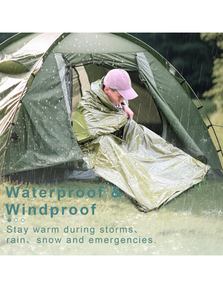 Bolsa de Dormir de Emergencia GJD 3 Piezas Mylar Térmico Bolsa de Dormir de Emergencia GJD 3 Piezas Mylar Térmico