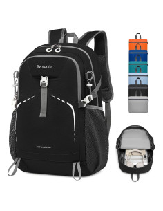Mochila Plegable Ligera 35L - Resistente al Agua Negro