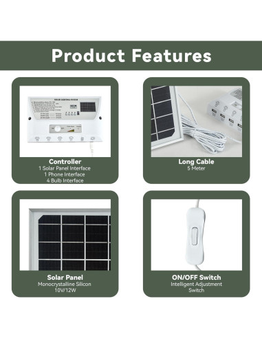 Luces Colgantes Solares LoveFindaHome con 4 Bombillas LED