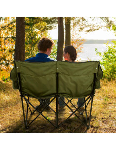 Silla de Camping Doble Wakeman Outdoor - Loveseat Plegable 226.8 kg 2