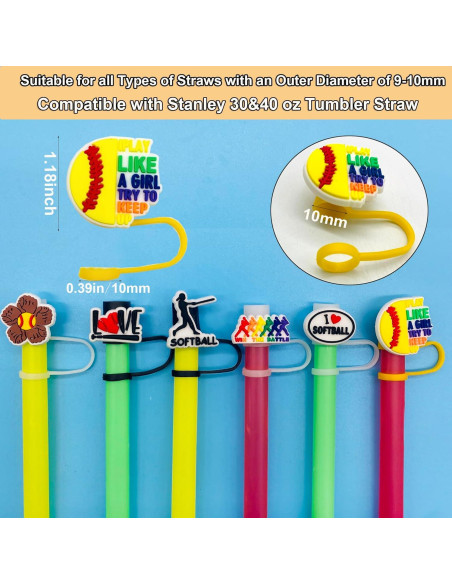 10 Tapas de Silicona Reutilizables Kinearcharms para Pajitas 10mm