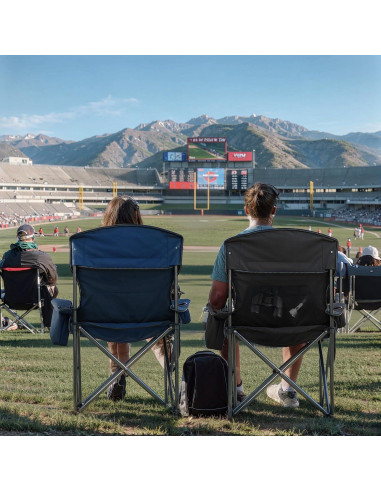 Combo Sillas de Camping Plegables Overmont Negra y Verde