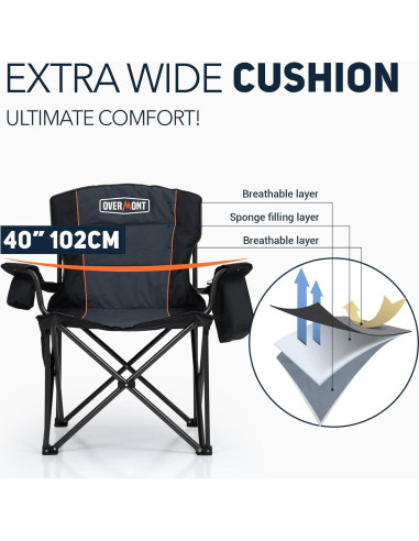 Combo Sillas de Camping Plegables Overmont Negra y Verde