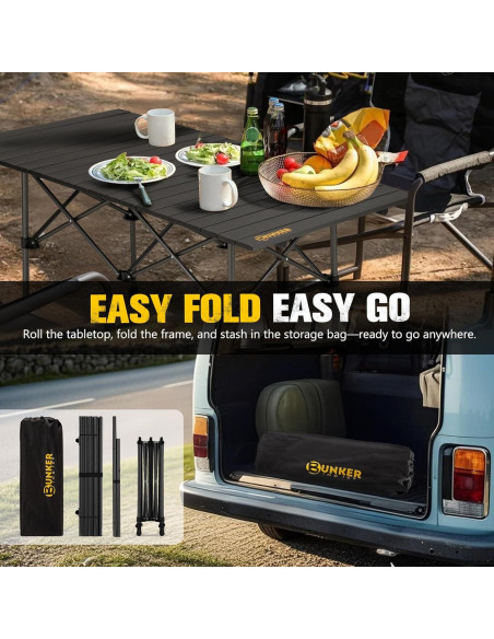 Mesa de Camping Plegable BUNKER INDUST Aluminio 119 cm Ajustable Mesa de Camping Plegable BUNKER INDUST Aluminio 119 cm Ajustable