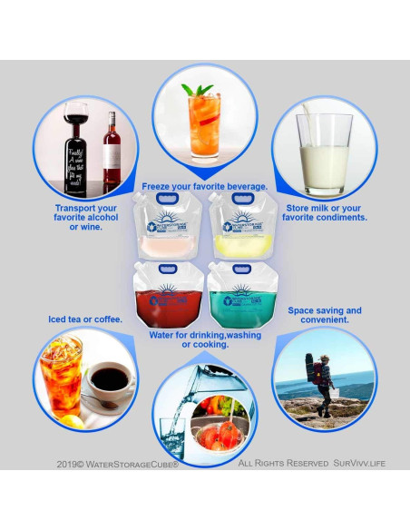 Contenedores de Agua Plegables WaterStorageCube 19.2L 5.3 Gal